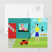 Retro Zaterdagochtend Briefkaart (Voorkant / Achterkant)