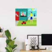 Retro Zaterdagochtend Poster (Thuiskantoor)