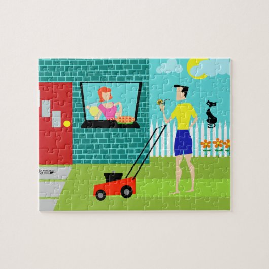 Retro zaterdagochtend Puzzle Legpuzzel (Horizontaal)