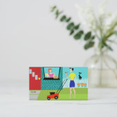 Retro Zaterdagochtend Visitekaartjes (Staand voorkant)