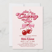 Retro Ze is de Cherry op Top Trendy Baby shower Kaart (Voorkant)