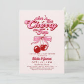 Retro Ze is de Cherry op Top Trendy Baby shower Kaart (Staand voorkant)