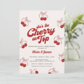 Retro Ze is de Cherry op Top Trendy Baby shower Kaart (Staand voorkant)