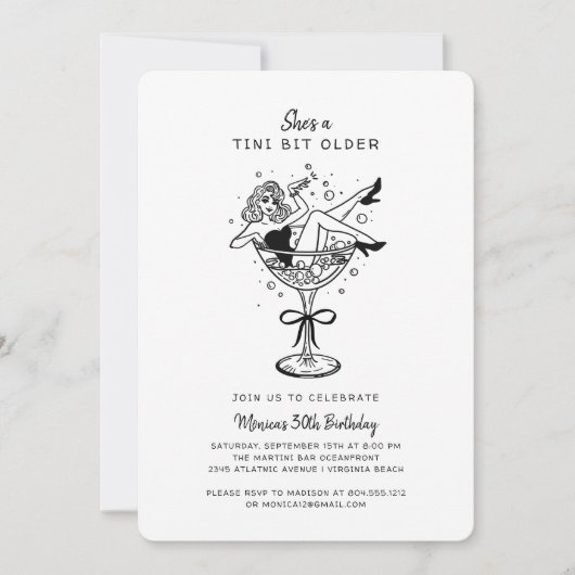 Retro Ze is een klein beetje ouder Hand getrokken Kaart (Voorkant)