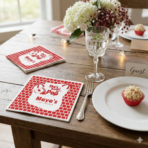 Retro Ze staat op springen Frisdrank Baby Shower Servet