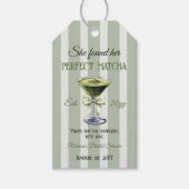 Retro Ze vond haar perfecte Matcha Bruidsdiner Cadeaulabel (Voorkant)