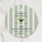 Retro Ze vond haar perfecte matcha Vrijgezellenfee Bedankjes Labels (Voorkant)