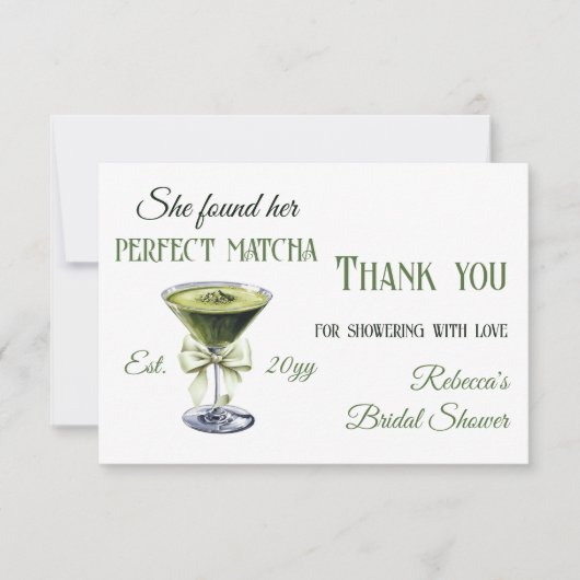 Retro Ze vond haar perfecte matcha Vrijgezellenfee Bedankkaart (Voorkant)