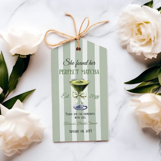 Retro Ze vond haar perfecte matcha Vrijgezellenfee Cadeaulabel