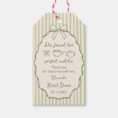 Retro Ze vond haar perfecte matcha Vrijgezellenfee Cadeaulabel (Voorkant)