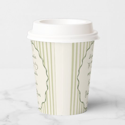 Retro Ze vond haar perfecte matcha Vrijgezellenfee Papieren Bekers (Rechts)