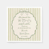 Retro Ze vond haar perfecte matcha Vrijgezellenfee Servet (Voorkant)