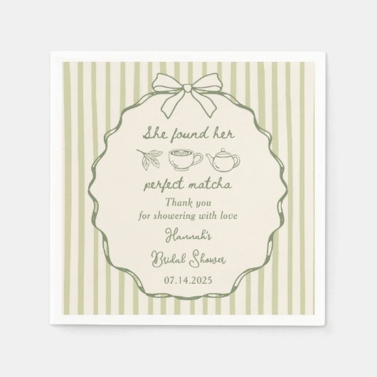 Retro Ze vond haar perfecte matcha Vrijgezellenfee Servet (Voorkant)