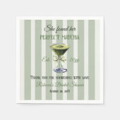 Retro Ze vond haar perfecte matcha Vrijgezellenfee Servet (Voorkant)