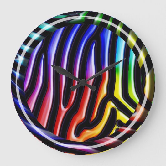 Retro Zebra 1-klok Grote Klok (Voorkant)