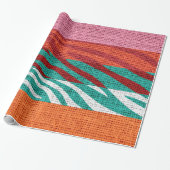 Retro Zebra huid printpatroon Burlap Rustige #5 Cadeaupapier (Uitgerold)