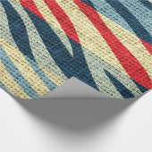 Retro Zebra huid printpatroon Burlap Rustige #8 Cadeaupapier (Hoek)