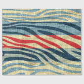 Retro Zebra huid printpatroon Burlap Rustige #8 Cadeaupapier (Vlak)