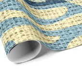 Retro Zebra huid printpatroon Burlap Rustige #8 Cadeaupapier (Rol Hoek)