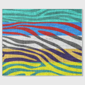 Retro Zebra huid printpatroon Burlap Rustige #9 Cadeaupapier (Vlak)