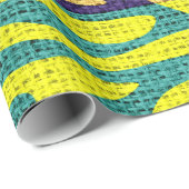 Retro Zebra huid printpatroon Burlap Rustige #9 Cadeaupapier (Rol Hoek)