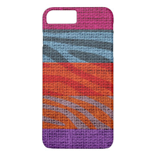 Retro Zebra huid printpatroon Burlap Rustige #9 iPhone 8/7 Plus Hoesje