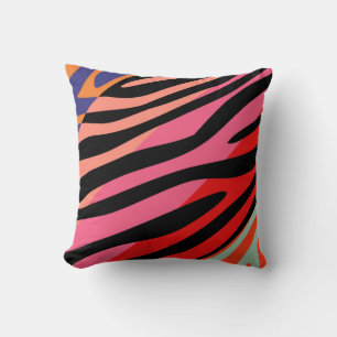 Retro Zebra Print Skin Patroon 5 Kussen