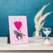 Retro zebra & roze hartballonnen fotoplaat (Zijkant)