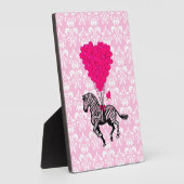 Retro zebra & roze hartballonnen fotoplaat (Zijkant)