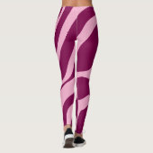 Retro Zebra Stripes Wavy Lines Magenta Pink Leggings (Achterkant)