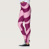 Retro Zebra Stripes Wavy Lines Magenta Pink Leggings (Links)