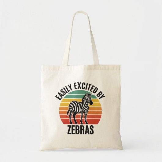 Retro Zebra Sunset with Fun Wild Spirit Tote Bag (Voorkant)