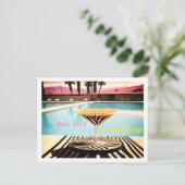 Retro Zebra thema Poolside Palm Springs Briefkaart (Staand voorkant)