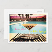 Retro Zebra thema Poolside Palm Springs Briefkaart (Voorkant / Achterkant)