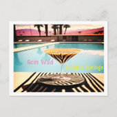 Retro Zebra thema Poolside Palm Springs Briefkaart (Voorkant)