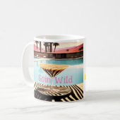 Retro  Zebra thema Poolside Palm Springs Koffiemok (Voorkant links)