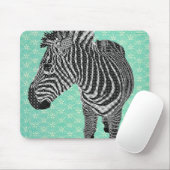 Retro Zebra Turqoise Mousepad Muismat (Met muis)