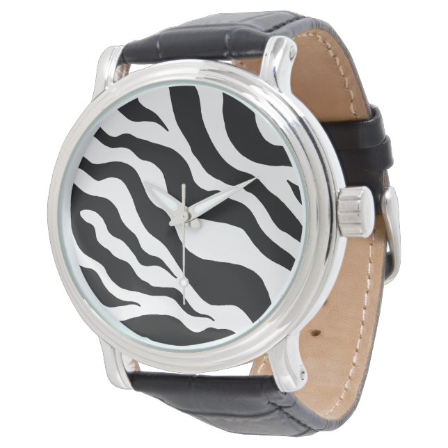 Retro Zebra Watch Horloge (Gekanteld)