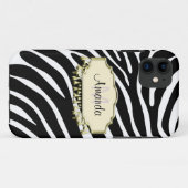 Retro zebrahuid met gouden glamour Case-Mate iPhone case (Achterkant (horizontaal))