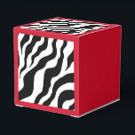 Retro zebraprint favor doosjes<br><div class="desc">Het ontwerp is gebaseerd op originele kunst.</div>