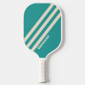 Retro Zee Breeze Drie strepen met naam Pickleball Paddle (Voorkant)