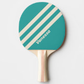 Retro Zee Breeze Drie strepen met naam Tafeltennisbatje (Voorkant)
