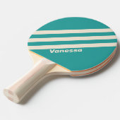 Retro Zee Breeze Drie strepen met naam Tafeltennisbatje (Voorkant Gekanteld)
