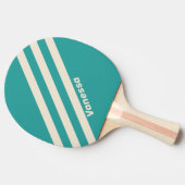 Retro Zee Breeze Drie strepen met naam Tafeltennisbatje (Zijkant)