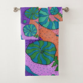 Retro Zee Garden Abstract Bad Handdoek