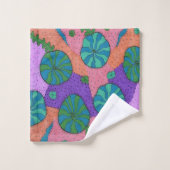 Retro Zee Garden Abstract Bad Handdoek (Wasdoekje)