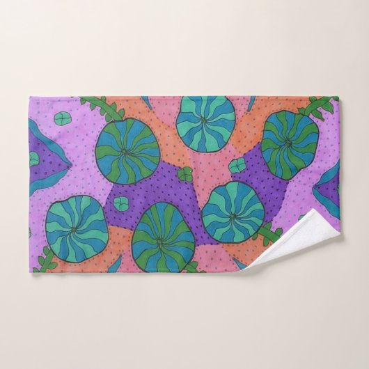 Retro Zee Garden Abstract Bad Handdoek (Handdoek)