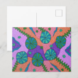 Retro Zee Garden Abstract Briefkaart