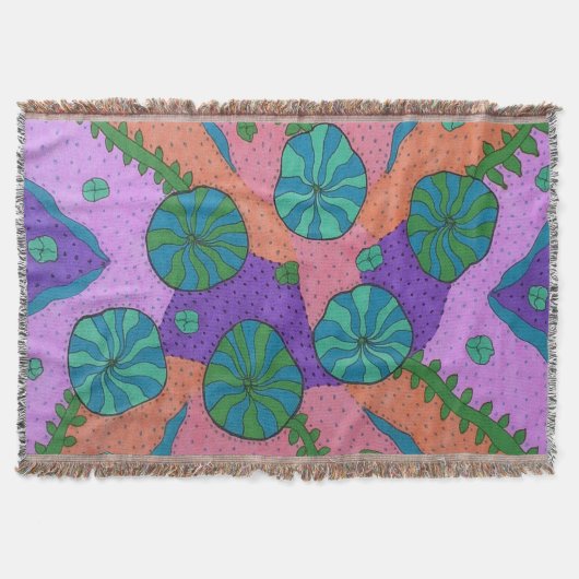 Retro Zee Garden Abstract Deken (Voorkant)
