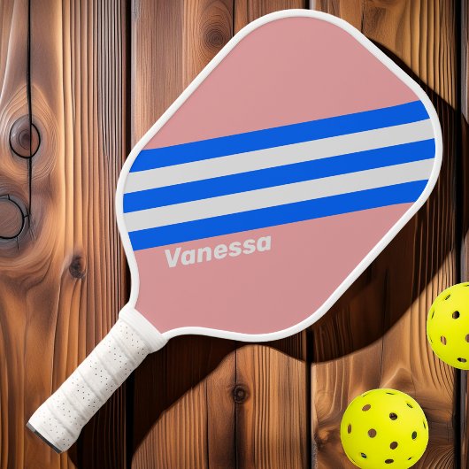 Retro Zee Kiss Stripes met naam Pickleball Paddle